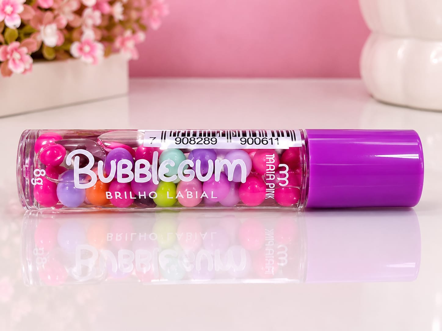 Brilho Labial Rollette Bubblegum Maria Pink - Imagem 2