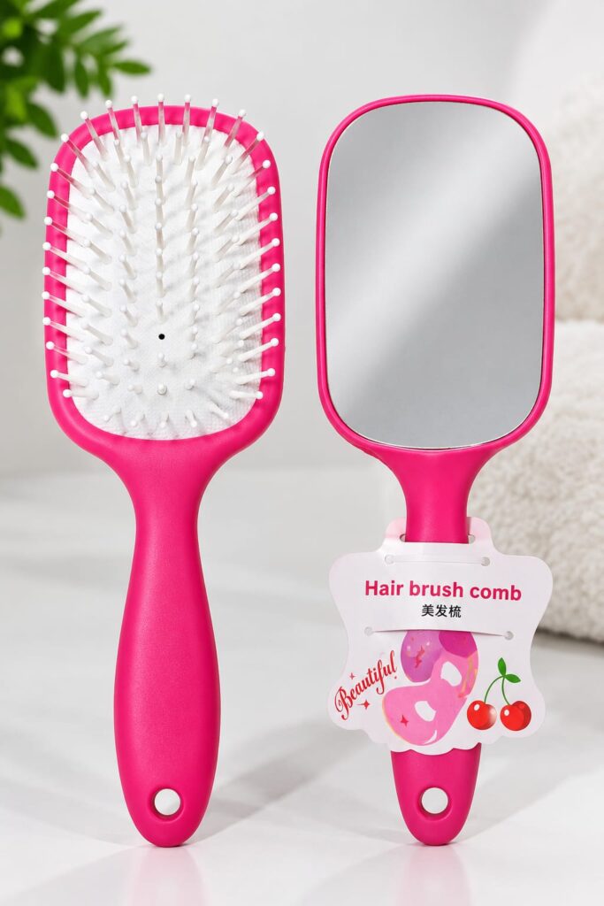 Escova de Cabelo com Espelho 2 em 1