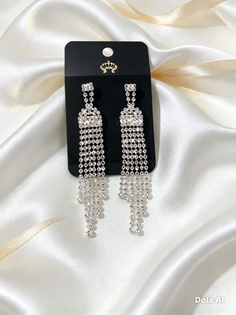 brinco luxuoso de strass